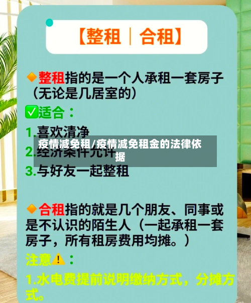 疫情减免租/疫情减免租金的法律依据