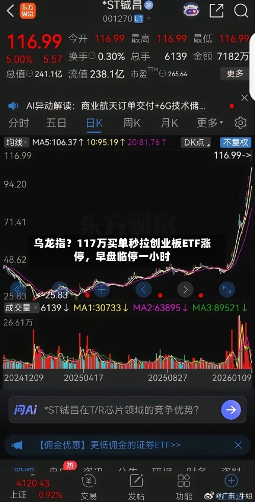 乌龙指？117万买单秒拉创业板ETF涨停，早盘临停一小时-第3张图片