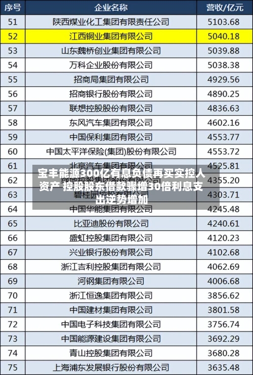 宝丰能源300亿有息负债再买实控人资产 控股股东借款骤增30倍利息支出逆势增加