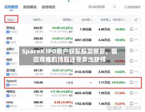 SpaceX IPO散户获配股票寥寥	，面临艰难的持股还是卖出抉择-第2张图片