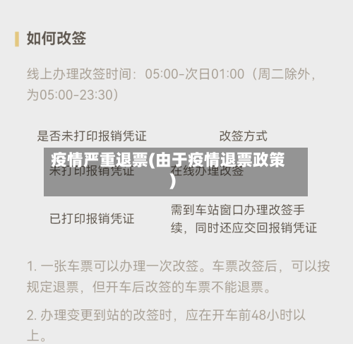 疫情严重退票(由于疫情退票政策)