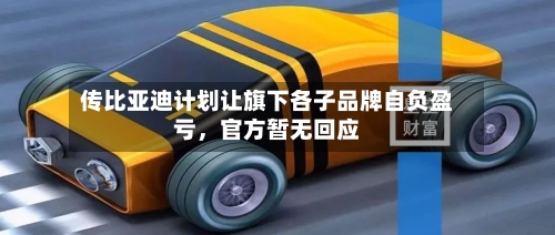 传比亚迪计划让旗下各子品牌自负盈亏，官方暂无回应-第3张图片