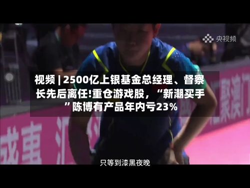 视频 | 2500亿上银基金总经理	、督察长先后离任!重仓游戏股，“新潮买手	”陈博有产品年内亏23%-第2张图片