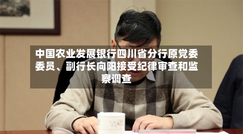 中国农业发展银行四川省分行原党委委员、副行长向阳接受纪律审查和监察调查
