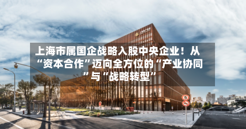 上海市属国企战略入股中央企业！从“资本合作”迈向全方位的“产业协同	”与“战略转型”-第2张图片