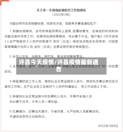 许昌今天疫情/许昌疫情最新通告
