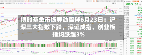 博时基金市场异动陪伴6月23日：沪深三大指数下跌，深证成指、创业板指均跌超3%-第2张图片