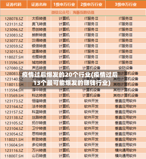 疫情过后爆发的20个行业(疫情过后13个最可能爆发的赚钱行业)