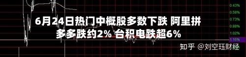 6月24日热门中概股多数下跌 阿里拼多多跌约2% 台积电跌超6%