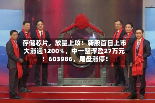 存储芯片，放量上攻！新股首日上市大涨逾1200%	，中一签浮盈27万元！603986，尾盘涨停！-第2张图片