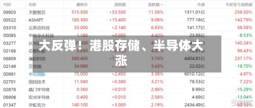 大反弹！港股存储、半导体大涨-第3张图片