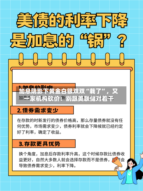 加息阴影下黄金白银双双“栽了”，又一家机构砍价：别跟美联储对着干-第3张图片