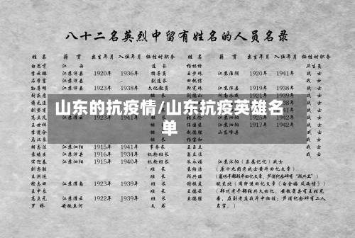 山东的抗疫情/山东抗疫英雄名单