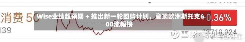 Wise业绩超预期 + 推出新一轮回购计划，登顶欧洲斯托克600涨幅榜-第2张图片