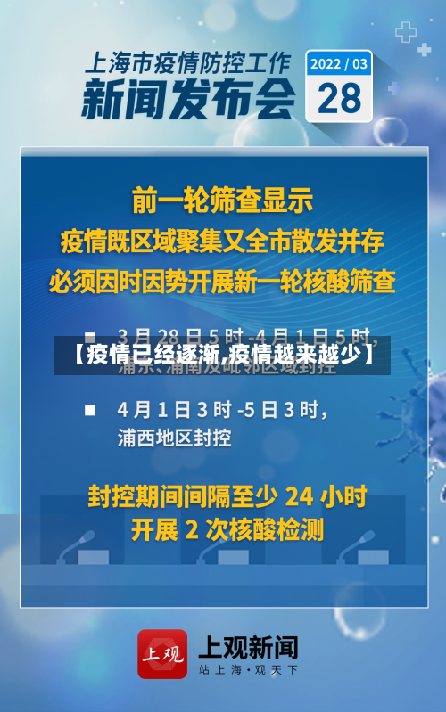 【疫情已经逐渐,疫情越来越少】