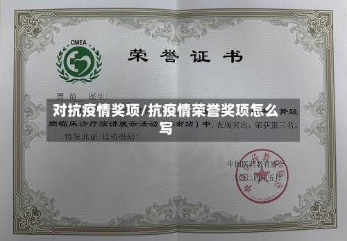 对抗疫情奖项/抗疫情荣誉奖项怎么写-第2张图片
