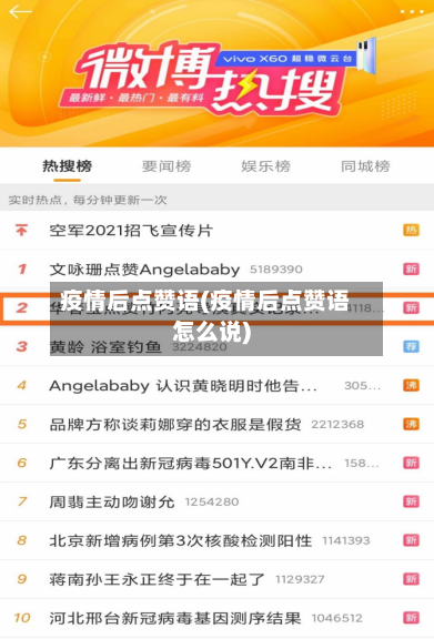 疫情后点赞语(疫情后点赞语怎么说)