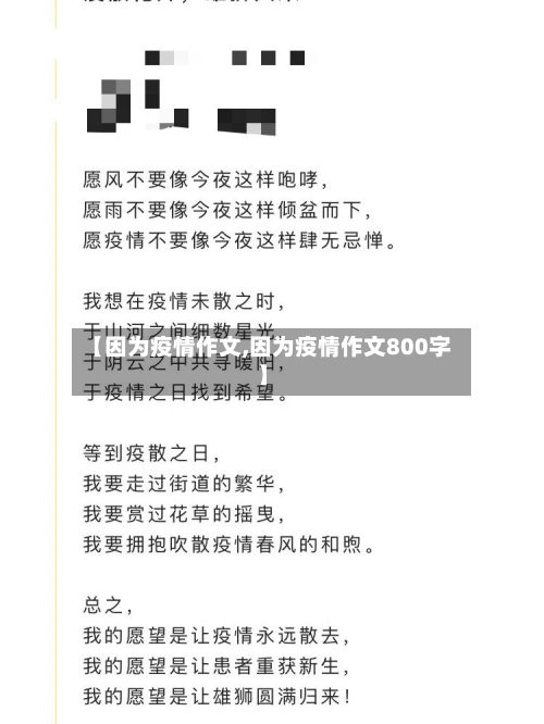 【因为疫情作文,因为疫情作文800字】