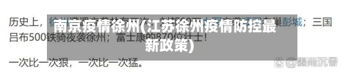 南京疫情徐州(江苏徐州疫情防控最新政策)-第2张图片