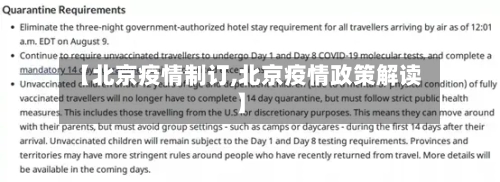 【北京疫情制订,北京疫情政策解读】