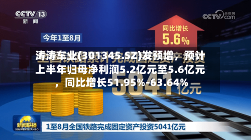 涛涛车业(301345.SZ)发预增，预计上半年归母净利润5.2亿元至5.6亿元	，同比增长51.95%-63.64%-第2张图片