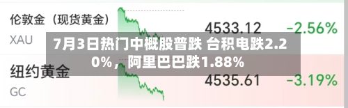 7月3日热门中概股普跌 台积电跌2.20%，阿里巴巴跌1.88%-第3张图片