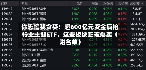 你恐慌我贪婪！超600亿元资金疯抢行业主题ETF，这些板块正被爆买（附名单）-第2张图片