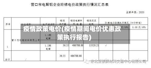 疫情政策电价(疫情期间电价优惠政策执行报告)