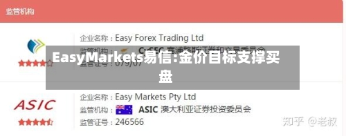 EasyMarkets易信:金价目标支撑买盘