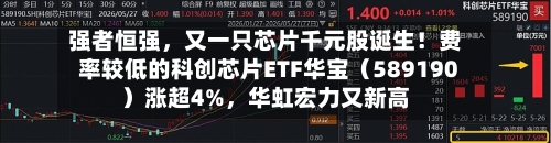 强者恒强，又一只芯片千元股诞生！费率较低的科创芯片ETF华宝（589190）涨超4%	，华虹宏力又新高-第3张图片