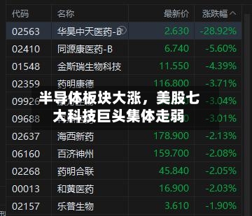 半导体板块大涨，美股七大科技巨头集体走弱-第2张图片