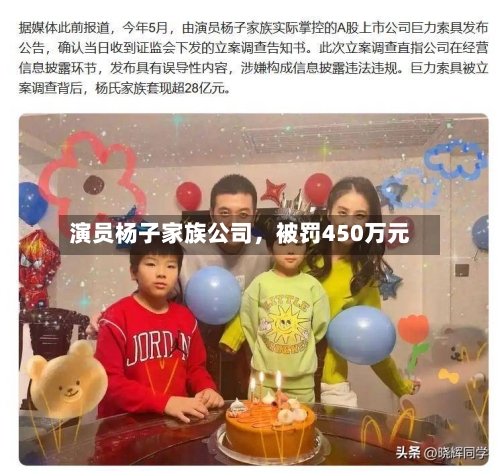 演员杨子家族公司，被罚450万元-第2张图片