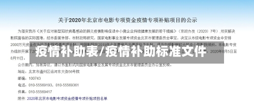疫情补助表/疫情补助标准文件-第2张图片