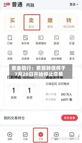 紫金银行：紫银转债将于7月20日开始停止交易-第2张图片